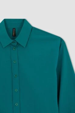 DeFacto Relax Fit Basic Uzun Kollu Gömlek %100 Pamuk Tunik -Tunik Style Y5980AZ 22WN GN1036 08 01