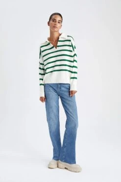 DeFacto Relax Fit Polo Yaka Kazak 17 DeFacto Relax Fit Polo Yaka Kazak -Tunik Style Y6103AZ 22WN ER105 06 02