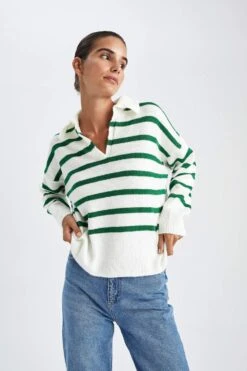 DeFacto Relax Fit Polo Yaka Kazak 18 DeFacto Relax Fit Polo Yaka Kazak -Tunik Style Y6103AZ 22WN ER105 07 01