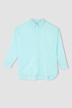 DeFacto Oversize Fit Vual Uzun Kollu %100 Pamuk Gömlek -Tunik Style Y7430AZ 22SM TR109 06 01