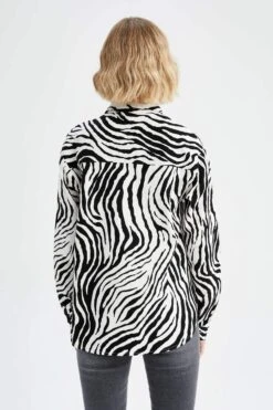 DeFacto Oversize Fit Gabardin Uzun Kollu %100 Pamuk Gömlek -Tunik Style Y7519AZ 22AU BK81 07 02