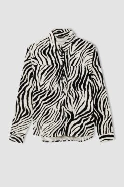 DeFacto Oversize Fit Gabardin Uzun Kollu %100 Pamuk Gömlek -Tunik Style Y7519AZ 22AU BK81 08 02