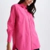 DeFacto Relax Fit Gömlek Yaka Poplin Uzun Kollu %100 Pamuk Tunik -Tunik Style Y7872AZ 22HS PN347 01 02