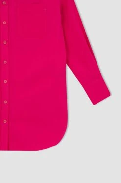 DeFacto Relax Fit Gömlek Yaka Poplin Uzun Kollu %100 Pamuk Tunik -Tunik Style Y7872AZ 22HS PN347 07 01