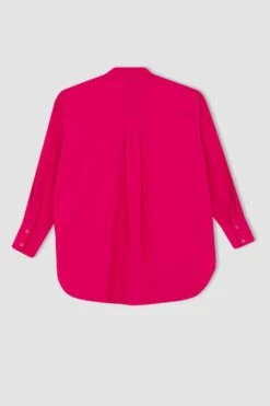 DeFacto Relax Fit Gömlek Yaka Poplin Uzun Kollu %100 Pamuk Tunik -Tunik Style Y7872AZ 22HS PN347 08 01