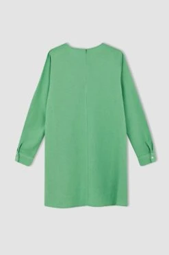 DeFacto A Kesim Bisiklet Yaka Keten Karışımlı Uzun Kollu Tunik -Tunik Style Y8265AZ 22SM GN288 08 01