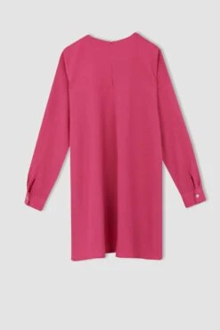 DeFacto Regular Fit Bisiklet Yaka Keten Karışımlı Uzun Kollu Tunik -Tunik Style Y8534AZ 22SM PN3 07 01