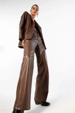 DeFacto Wide Leg Uzun Boy Suni Deri Pantolon -Tunik Style Y8535AZ 22AU BN312 03 02
