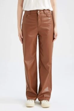 DeFacto Wide Leg Uzun Boy Suni Deri Pantolon -Tunik Style Y8535AZ 22AU BN312 07 02