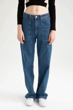 DeFacto 90'S Wide Leg Yüksek Bel Jean %100 Pamuk Pantolon