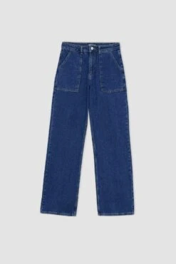 DeFacto 90'S Wide Leg Yüksek Bel Jean %100 Pamuk Pantolon -Tunik Style Y8943AZ 22AU NM34 08 04