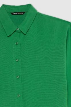 DeFacto Regular Fit Keten Uzun Kollu Gömlek -Tunik Style Y9104AZ 22SM GN747 07 01