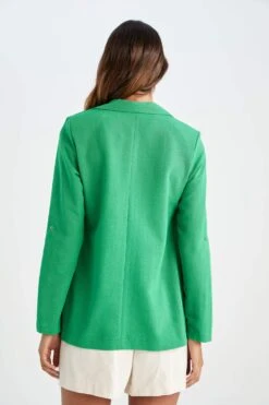 DeFacto Regular Fit Ceket Yaka Keten Karışımlı Blazer 12 DeFacto Regular Fit Ceket Yaka Keten Karışımlı Blazer -Tunik Style Y9867AZ 22SP GN2 04 01