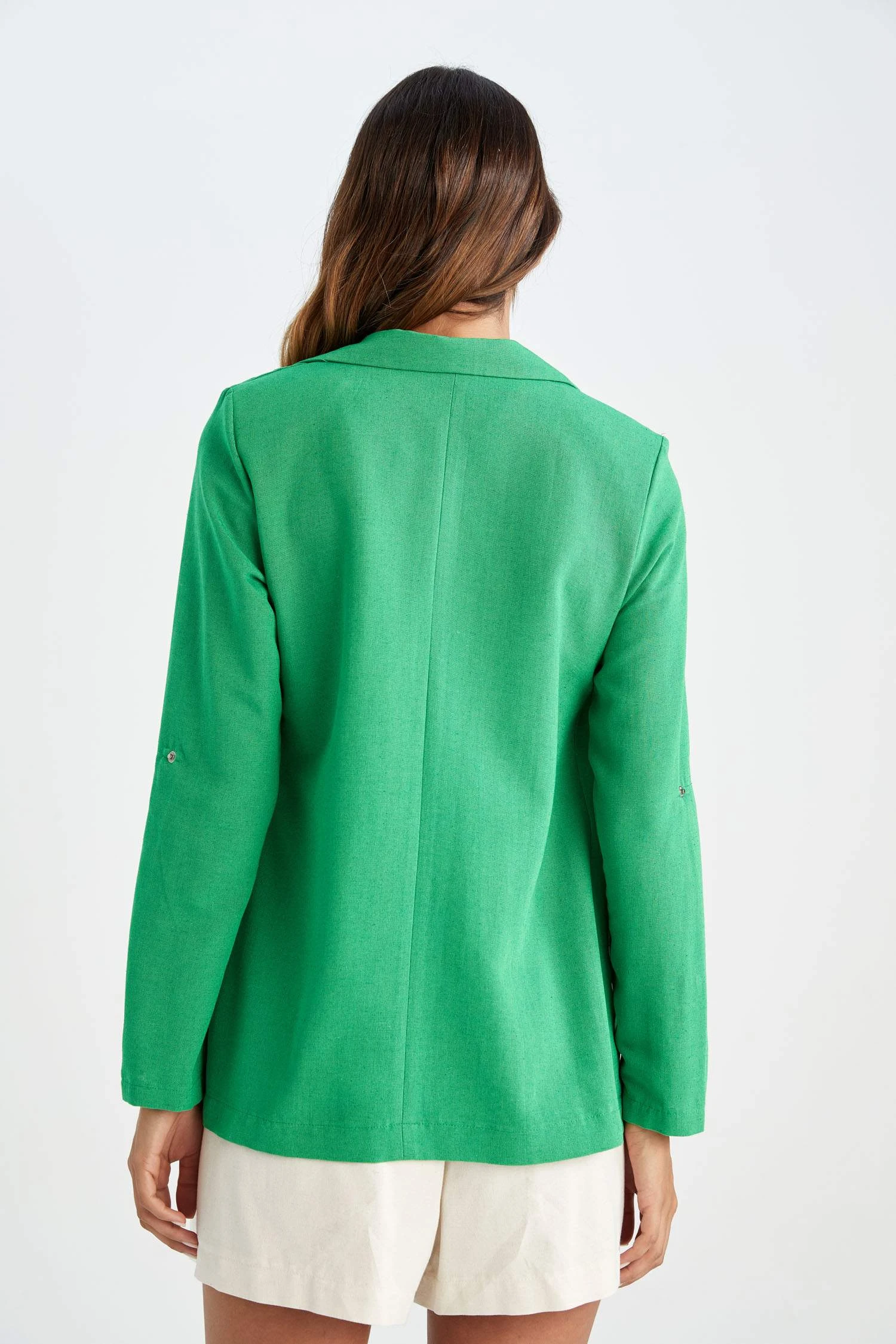 DeFacto Regular Fit Ceket Yaka Keten Karışımlı Blazer 6 DeFacto Regular Fit Ceket Yaka Keten Karışımlı Blazer – Bild 4