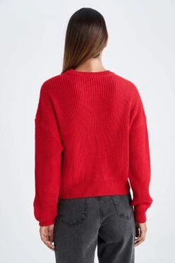 DeFacto Relax Fit Bisiklet Yaka Selanik Kumaş Kazak -Tunik Style Y9886AZ 22WN RD2 05 01