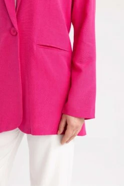 DeFacto Regular Fit Bisiklet Yaka Keten Karışımlı Blazer -Tunik Style Z0354AZ 22HS PN302 04 01