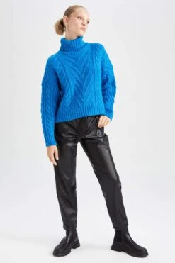 DeFacto Regular Fit Balıkçı Yaka Triko Kazak -Tunik Style Z0659AZ 22WN BE424 04 02