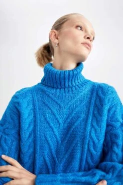 DeFacto Regular Fit Balıkçı Yaka Triko Kazak -Tunik Style Z0659AZ 22WN BE424 05 01