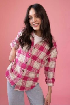 DeFacto Oversize Fit Tweed Uzun Kollu Gömlek -Tunik Style Z1194AZ 23SP PN219 04 02