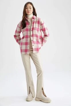 DeFacto Oversize Fit Tweed Uzun Kollu Gömlek -Tunik Style Z1194AZ 23SP PN219 06 01