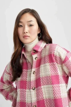 DeFacto Oversize Fit Tweed Uzun Kollu Gömlek -Tunik Style Z1194AZ 23SP PN219 08 01