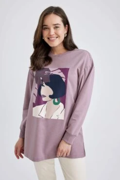 DeFacto Relax Fit Bisiklet Yaka Sweatshirt Tunik -Tunik Style Z1591AZ 23SP BR346 03 02
