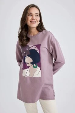 DeFacto Relax Fit Bisiklet Yaka Sweatshirt Tunik -Tunik Style Z1591AZ 23SP BR346 05 01