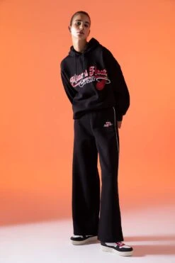 DeFactoFit NBA Miami Heat Sürdürülebilir Palazzo Eşofman Altı 14 DeFactoFit NBA Miami Heat Sürdürülebilir Palazzo Eşofman Altı -Tunik Style Z1658AZ 22AU BK81 03 03