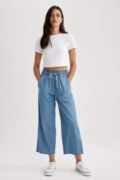 DeFacto Culotte Yırtmaçlı Culotte Jean Pantolon -Tunik Style Z1738AZ 23SM NM39 03 01