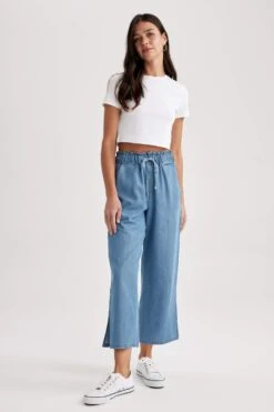 DeFacto Culotte Yırtmaçlı Culotte Jean Pantolon -Tunik Style Z1738AZ 23SM NM39 04 01