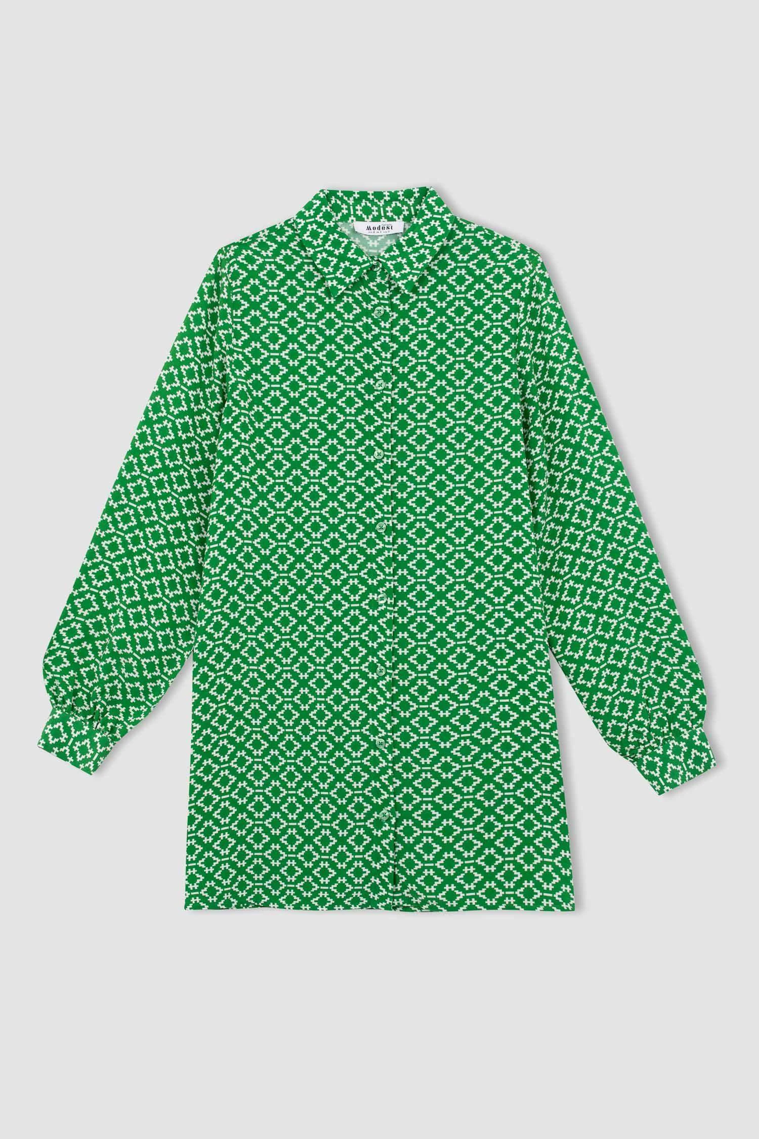 DeFacto Regular Fit Etnik Desenli Viskon Gömlek Tunik 11 DeFacto Regular Fit Etnik Desenli Viskon Gömlek Tunik – Bild 9