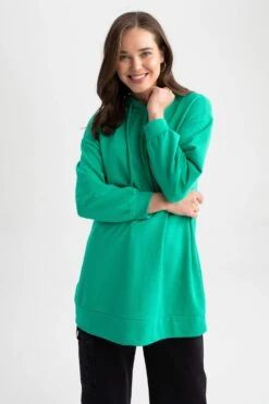 DeFacto Relax Fit Kapüşonlu Sweatshirt Tunik