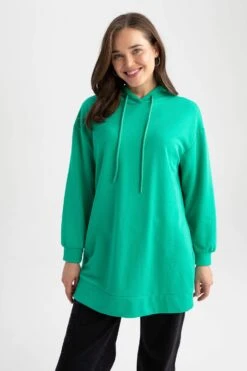 DeFacto Relax Fit Kapüşonlu Sweatshirt Tunik 13 DeFacto Relax Fit Kapüşonlu Sweatshirt Tunik -Tunik Style Z2072AZ 23SP GN227 03 02