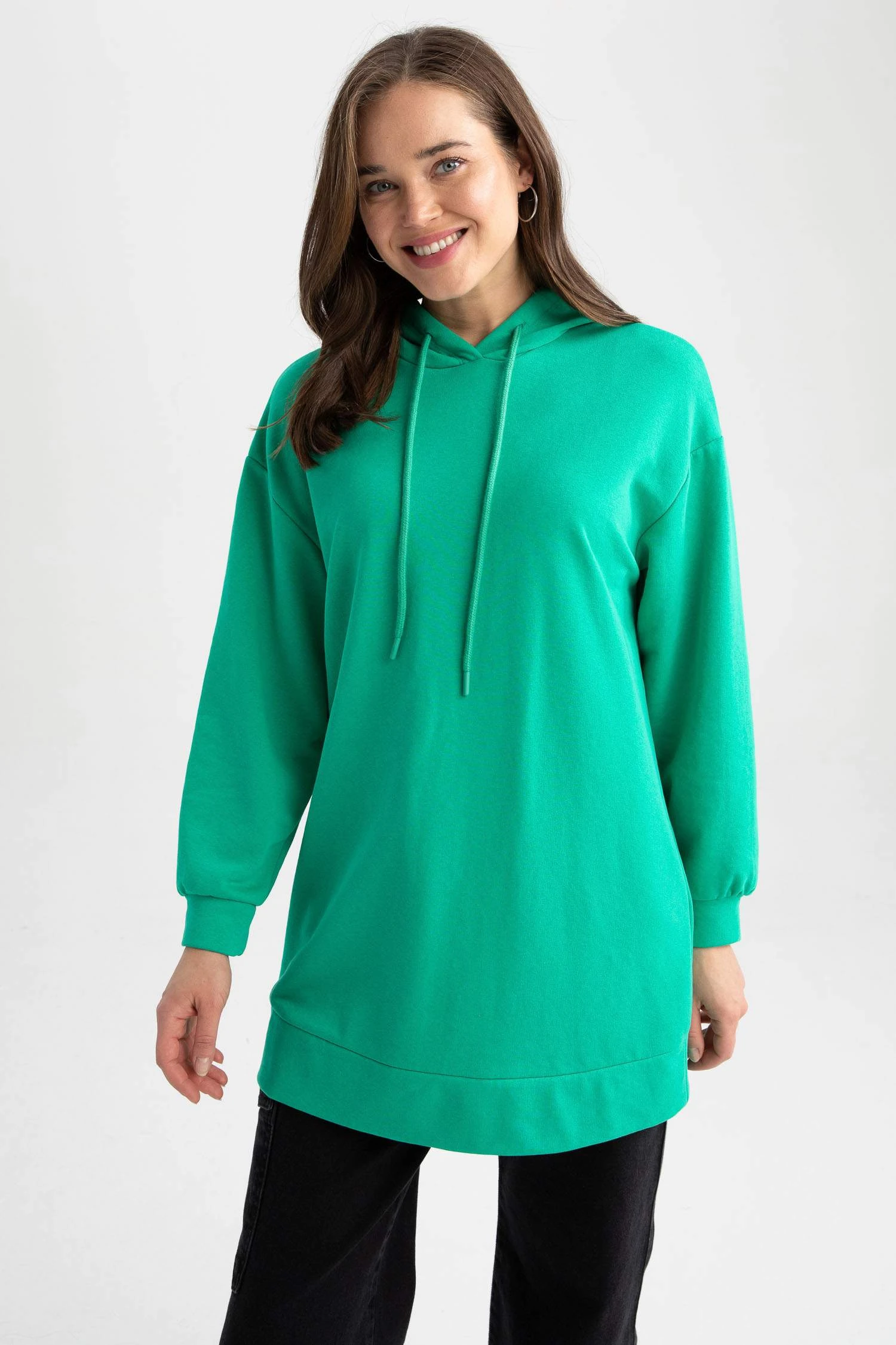 DeFacto Relax Fit Kapüşonlu Sweatshirt Tunik 6 DeFacto Relax Fit Kapüşonlu Sweatshirt Tunik – Bild 4