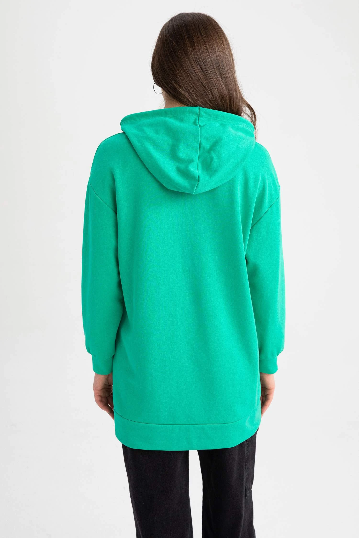 DeFacto Relax Fit Kapüşonlu Sweatshirt Tunik 8 DeFacto Relax Fit Kapüşonlu Sweatshirt Tunik – Bild 6