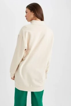 DeFacto Relax Fit Dik Yaka Yarım Fermuarlı Basic Sweatshirt Tunik -Tunik Style Z2088AZ 23SP BG360 03 02