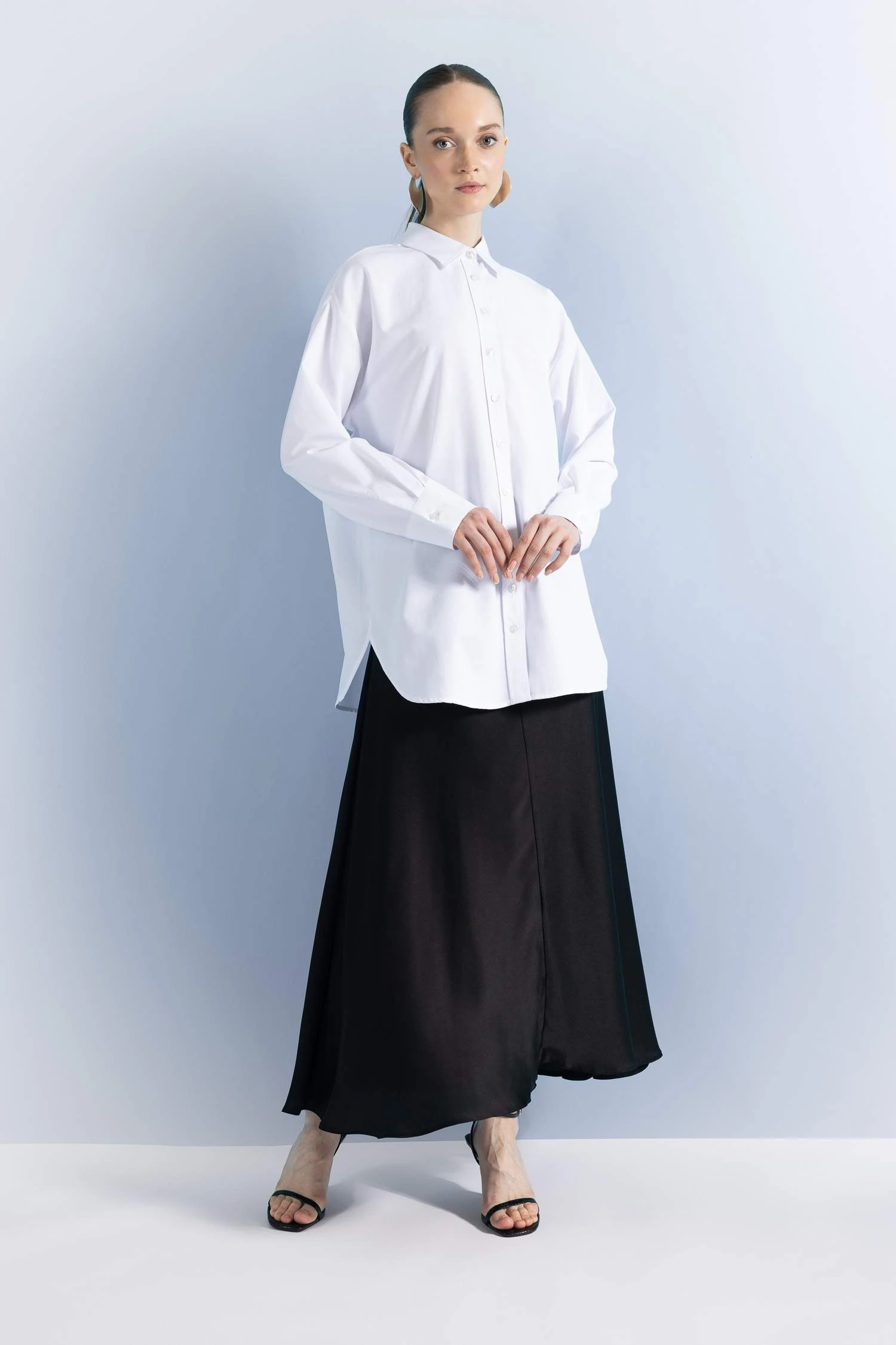 DeFacto Relax Fit Poplin Uzun Kollu Gömlek Tunik 4 DeFacto Relax Fit Poplin Uzun Kollu Gömlek Tunik – Bild 2