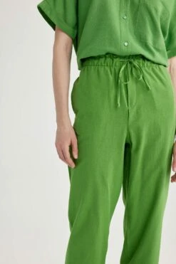 DeFacto Jogger Kısa Paça Keten Karışımlı Pantolon -Tunik Style Z2582AZ 23SM GN1186 08 01