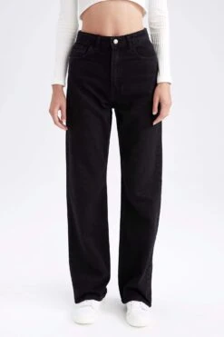 DeFacto 90'S Wide Leg Yüksek Bel Sürdürülebilir Jean %100 Pamuk Pantolon