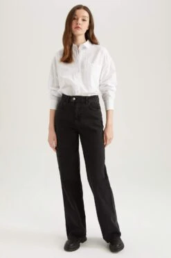 DeFacto Yüksek Bel Jean %100 Pamuk Pantolon 11 DeFacto Yüksek Bel Jean %100 Pamuk Pantolon -Tunik Style Z2825AZ 22WN NM40 03 01