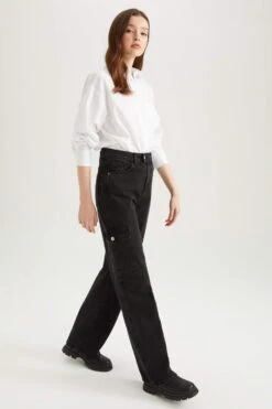 DeFacto Yüksek Bel Jean %100 Pamuk Pantolon 13 DeFacto Yüksek Bel Jean %100 Pamuk Pantolon -Tunik Style Z2825AZ 22WN NM40 05 01