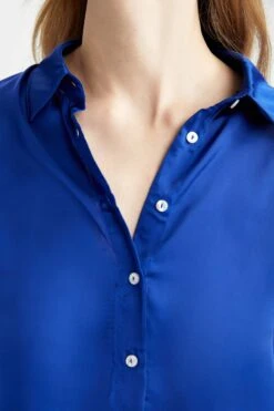 DeFacto Regular Fit Saten Uzun Kollu Gömlek -Tunik Style Z2989AZ 22AU BE114 06 01