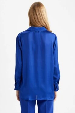 DeFacto Regular Fit Saten Uzun Kollu Gömlek -Tunik Style Z2989AZ 22AU BE114 07 01