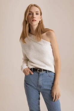 DeFacto Regular Fit Tek Omuzlu Selanik Kumaş Kazak -Tunik Style Z3245AZ 22WN ER105 03 02