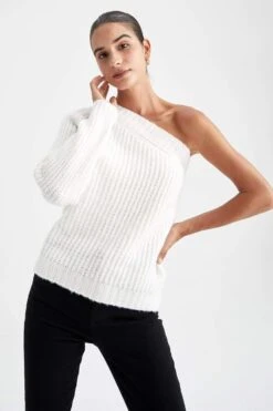 DeFacto Regular Fit Tek Omuzlu Selanik Kumaş Kazak -Tunik Style Z3245AZ 22WN ER105 05 03