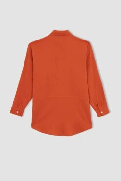 DeFacto Regular Fit Gömlek Yaka Müslin Uzun Kollu Tunik -Tunik Style Z3343AZ 23SP OG170 03 01