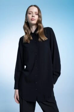 DeFacto Regular Fit Gömlek Yaka Uzun Kollu Tunik