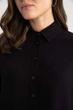 DeFacto Regular Fit Gömlek Yaka Uzun Kollu Tunik -Tunik Style Z3538AZ 23SM BK27 09 02