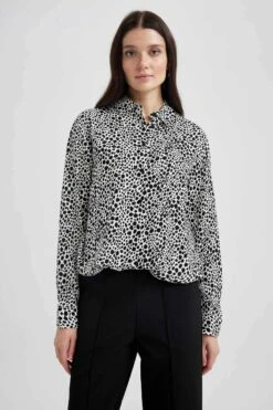 DeFacto Traditional Etnik Desenli Uzun Kollu Tunik