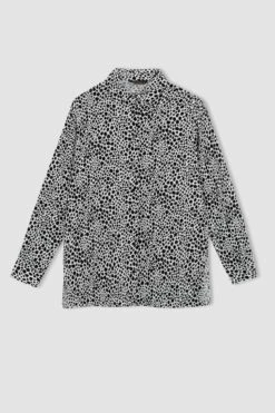 DeFacto Traditional Etnik Desenli Uzun Kollu Tunik -Tunik Style Z6188AZ 23SP BK27 08 01